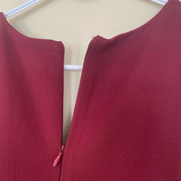 Lulus Darling Delight Dress Stretch Fitted Vneck Sleeveless Burgundy Skater NEW - Picture 7 of 11